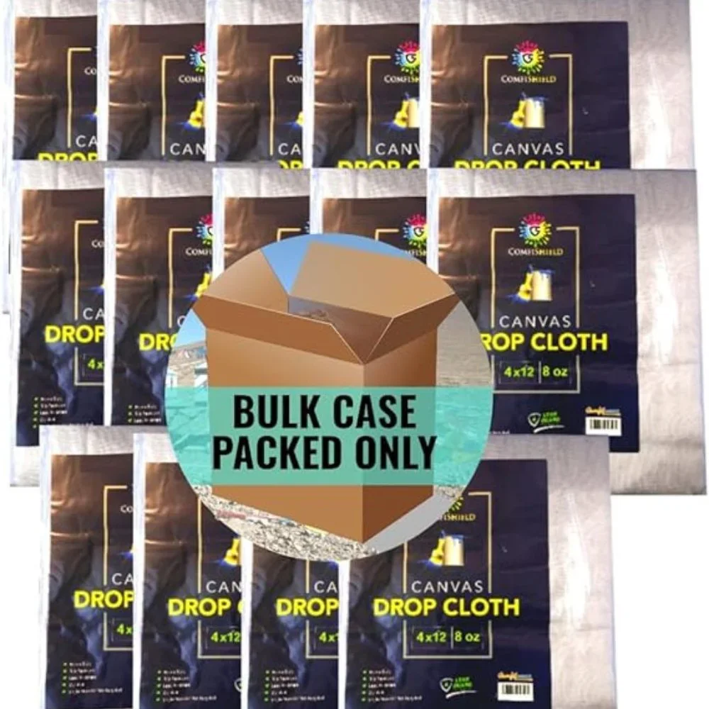 COMFITWEAR Heavy Duty Drop Cloth for Painting Slip (3PC - 12 X 15) Floor Shield